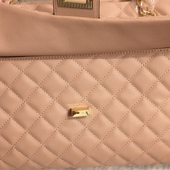 NWT!!! ELLO Quilted vegan leather Tote Bag in pretty blush!! - Picture 6 of 17